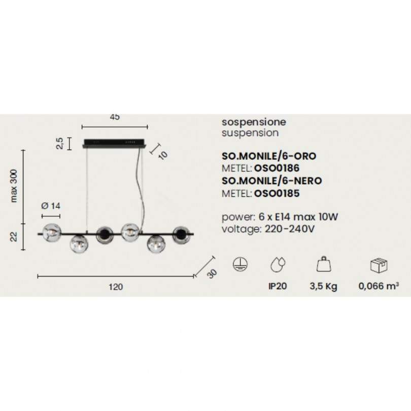 Lampada sospesa MONILE - Ondaluce Lampada sospesa MONILE - Ondaluce