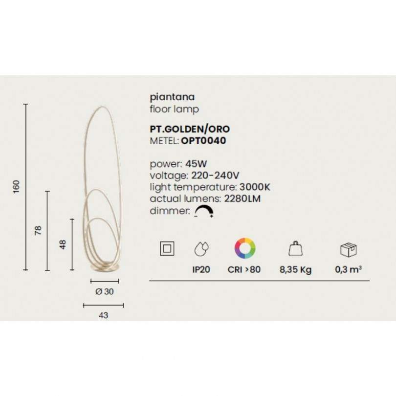 Piantana GOLDEN - Ondaluce