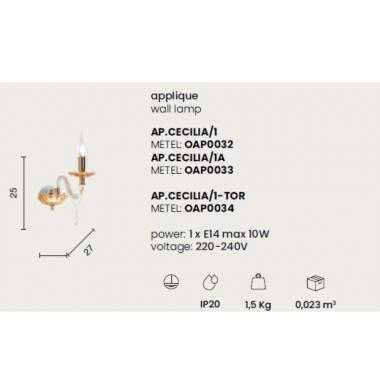 Lampada a parete CECILIA -... 2
