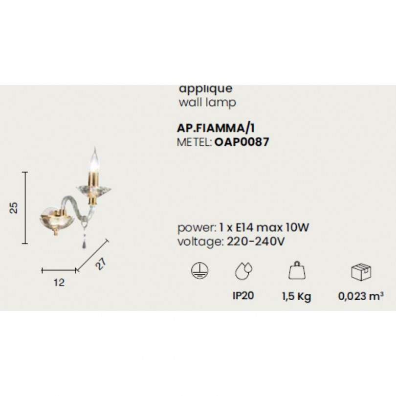Lampada a parete FIAMMA - Ondaluce