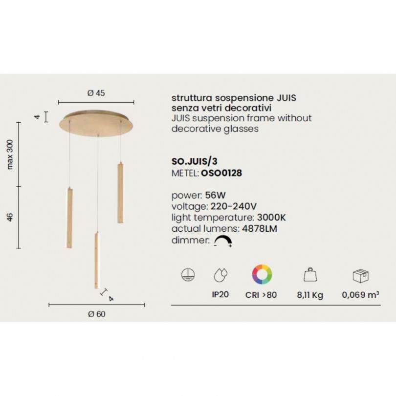 Lampada sospesa JUIS - Ondaluce