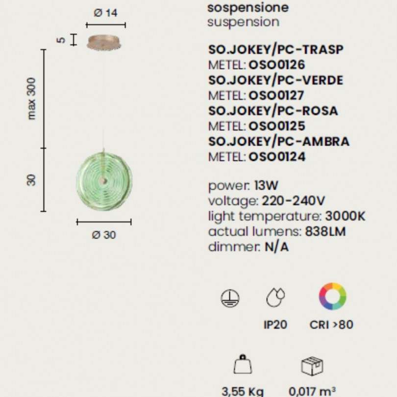 Lampada sospesa JOKEY - Ondaluce