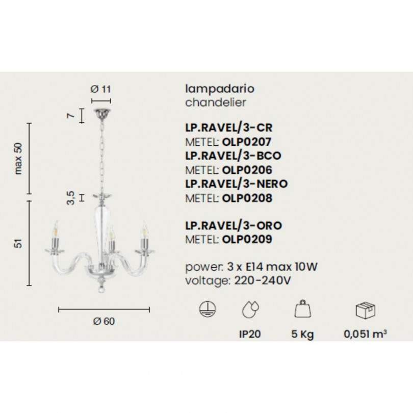Lampadario RAVEL - Ondaluce