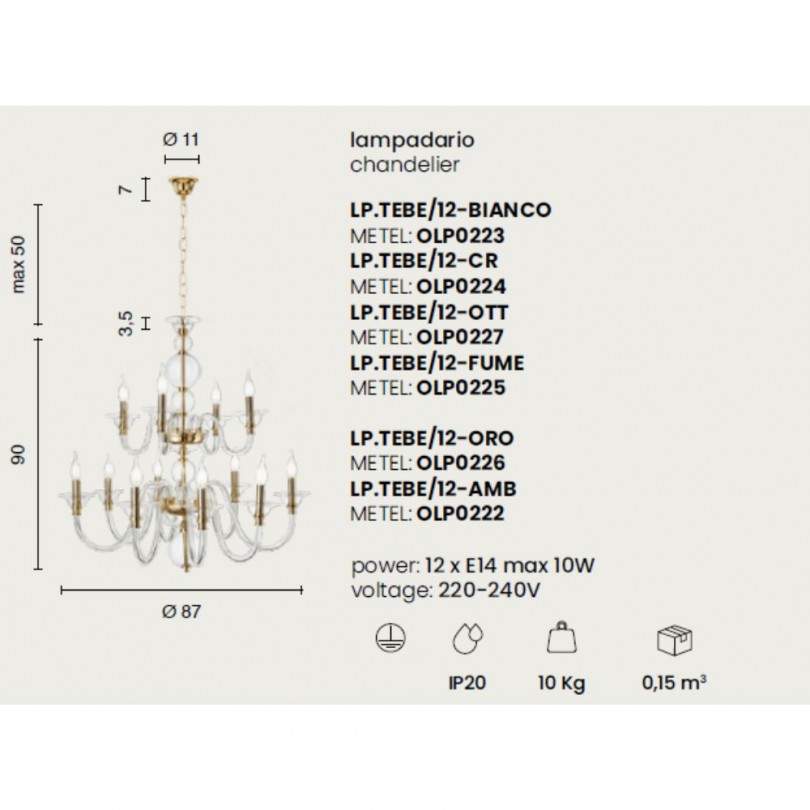 Lampadario TEBE - Ondaluce