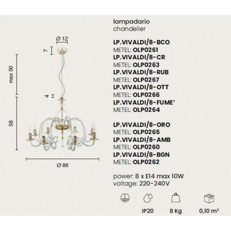 Lampadario VIVALDI - Ondaluce