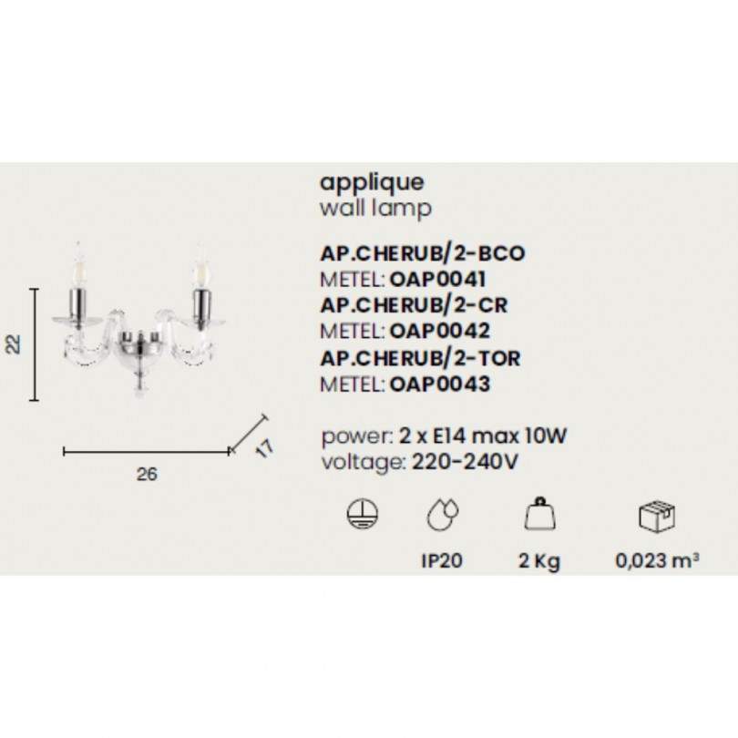 Lampada a parete CHERUBINI - Ondaluce
