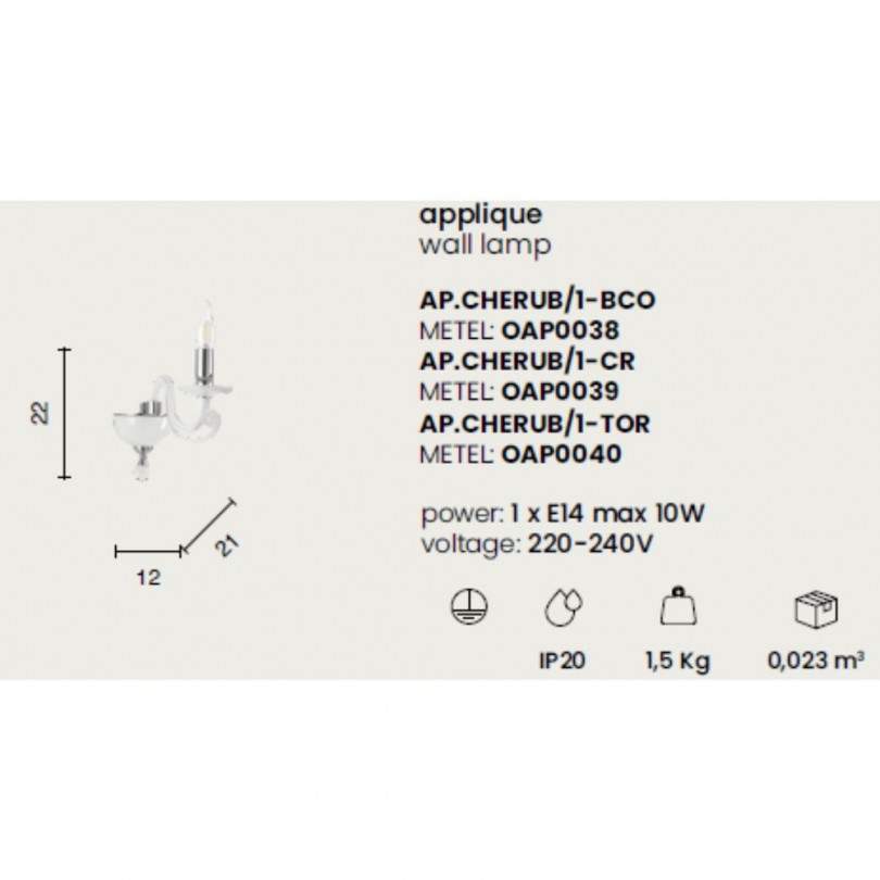 Lampada a parete CHERUBINI - Ondaluce
