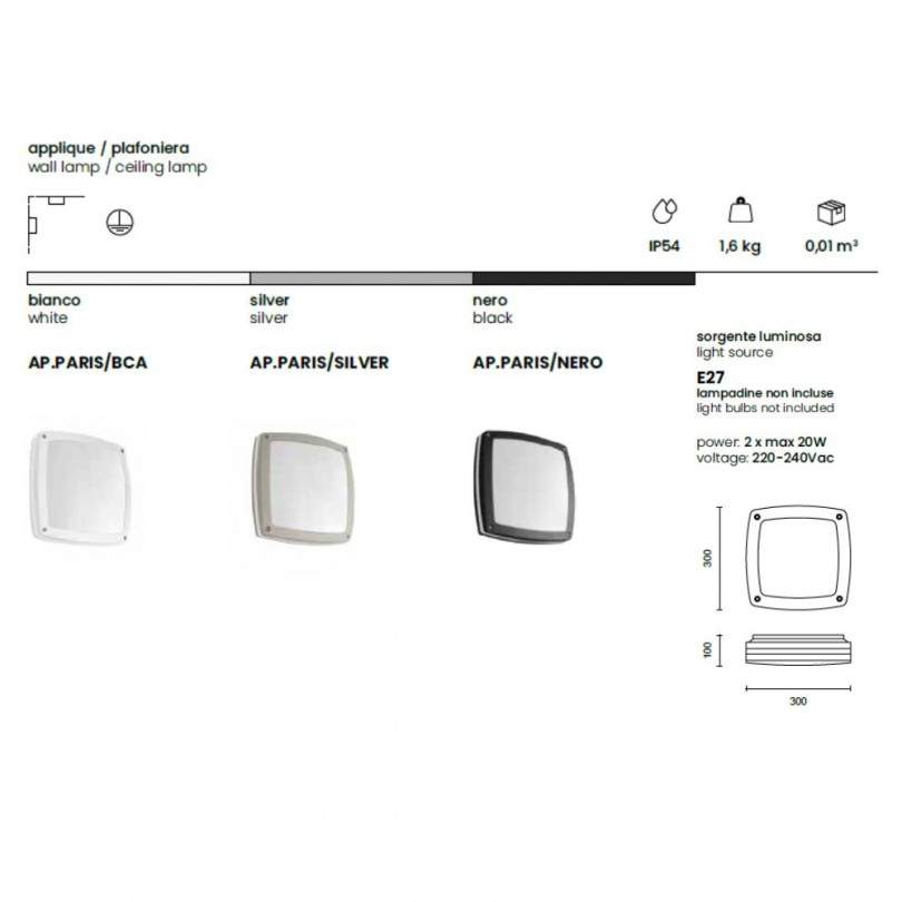 Plafoniera o applique PARIS- Ondatech Plafoniera o applique PARIS- Ondatech