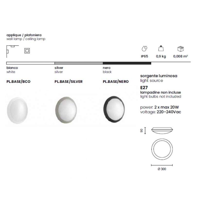 Applique o Plafoniera BASE- Ondatech