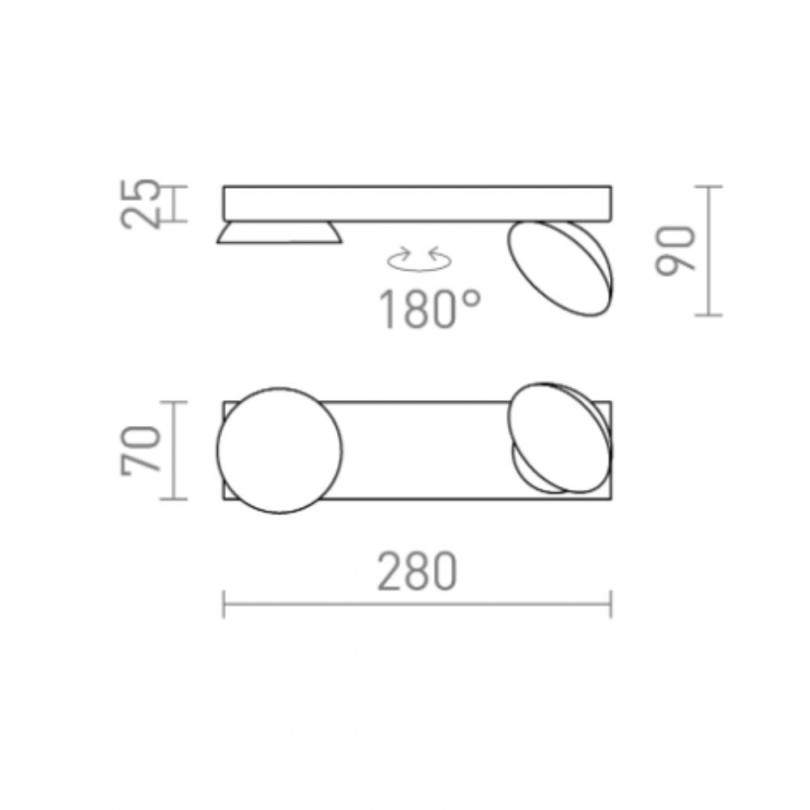 Lampada a parete ELISEO 2 - Rendl light