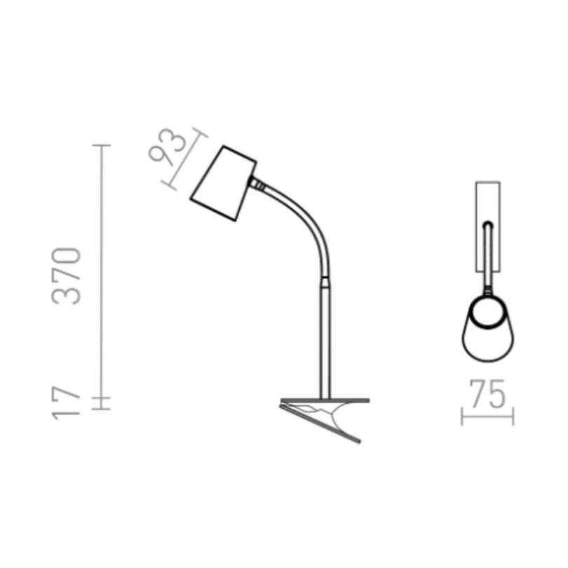 Lampada da tavolo VERINA con clip -...