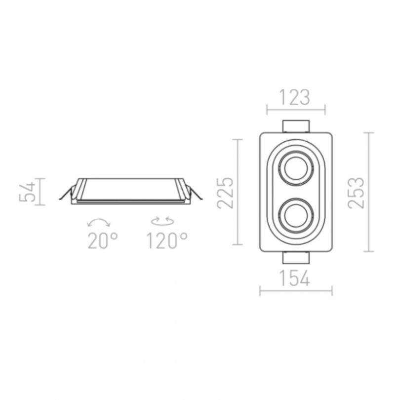Faretto DINGO II INCLINABILE - Rendl...