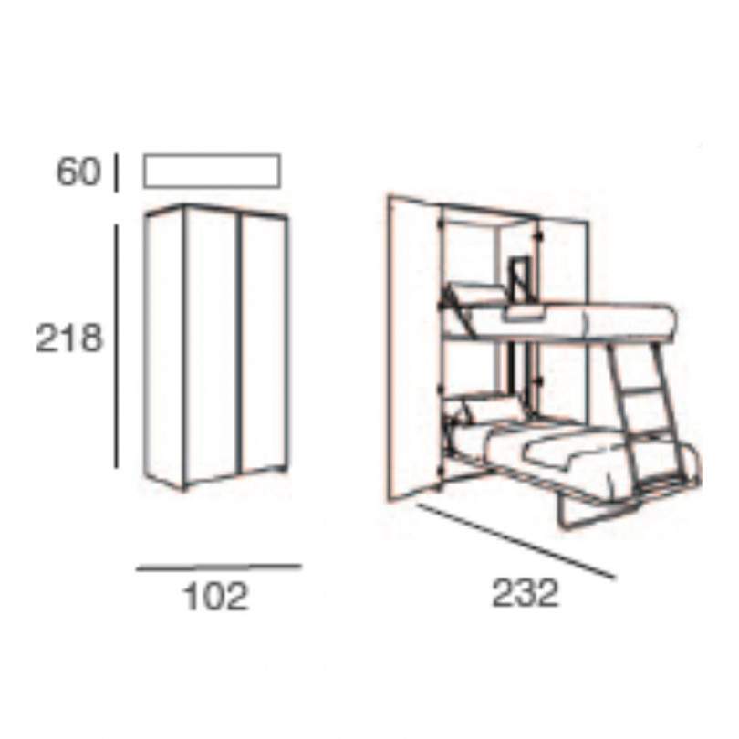 Mobile letto CASTELLO ART. 479 - Maconi
